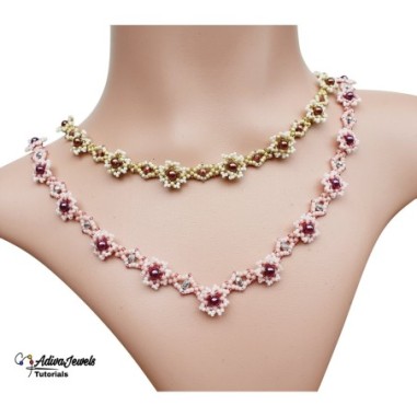Beaded Flower Necklace How-To, "Molly" Bead Design, Easy-to-Follow PDF Tutorial