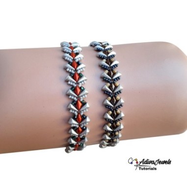 Tutorial for DIY Beaded Bracelet, Beading Jewelry Guide, "Carla" PDF Beadwork Pattern