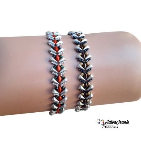 Tutorial for DIY Beaded Bracelet, Beading Jewelry Guide, "Carla" PDF Beadwork Pattern