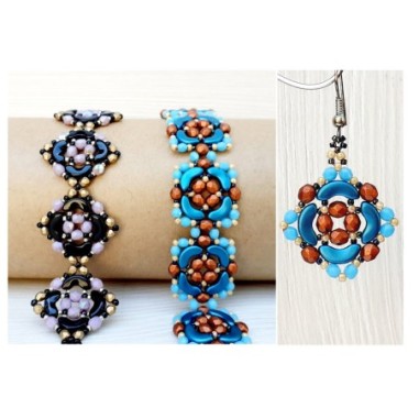 Beaded Tutorial for DIY Bracelets and Earrings, Jewelry Making Guide, "Amy" PDF Beading Pattern
