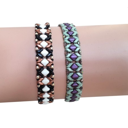 Beadwork Pattern for Bracelet, DIY Beaded Jewelry, "Indra" PDF Bead Weaving Tutorial