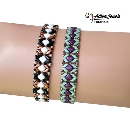 Beadwork Pattern for Bracelet, DIY Beaded Jewelry, "Indra" PDF Bead Weaving Tutorial