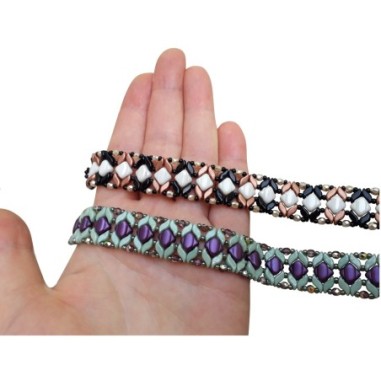 Beadwork Pattern for Bracelet, DIY Beaded Jewelry, "Indra" PDF Bead Weaving Tutorial