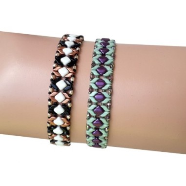 Beadwork Pattern for Bracelet, DIY Beaded Jewelry, "Indra" PDF Bead Weaving Tutorial