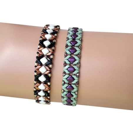 Beadwork Pattern for Bracelet, DIY Beaded Jewelry, "Indra" PDF Bead Weaving Tutorial