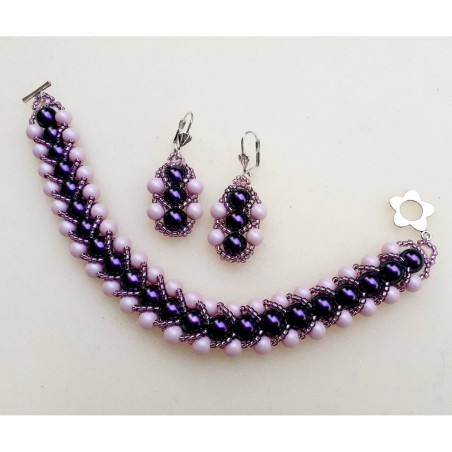 Pattern for DIY Pearls Bracelet and Earrings, Beaded Jewelry Making, "Pearly" PDF Beading Tutorial