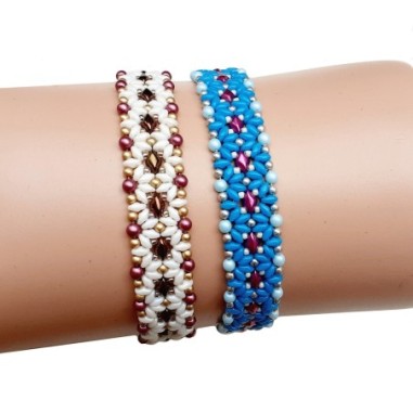 DIY Handmade Bracelet, Beaded Wrist Band with Czech Beads, "Telly" PDF Beading Tutorial