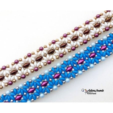 DIY Handmade Bracelet, Beaded Wrist Band with Czech Beads, "Telly" PDF Beading Tutorial