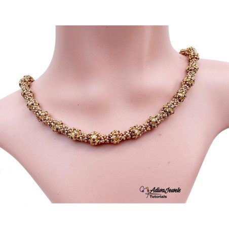 Beaded Rope DIY with Seed Beads and Crystals, Beading Jewelry Design, "Ari" PDF Beadwork Pattern