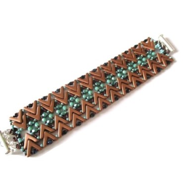 Bracelet Pattern with Ava Beads, DIY Beaded Jewelry, "Anita" PDF Beadwork Tutorial