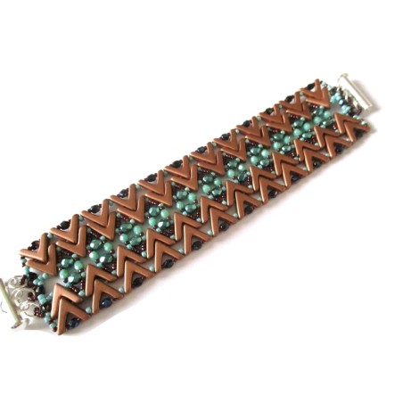 Bracelet Pattern with Ava Beads, DIY Beaded Jewelry, "Anita" PDF Beadwork Tutorial
