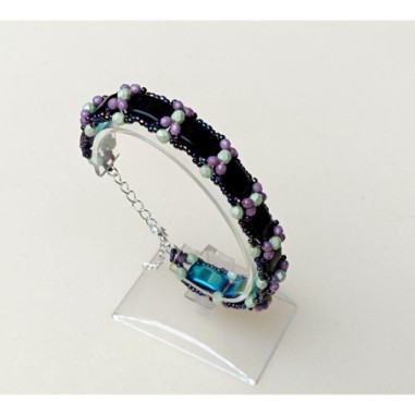 Tutorial for Sturdy Reversible Beaded Bracelet, DIY Bracelet Pattern with Carrier Beads, "Bonnie" PDF Beading Tutorial