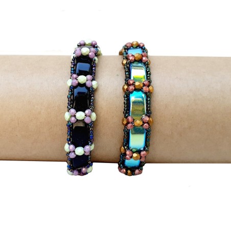 Tutorial for Sturdy Reversible Beaded Bracelet, DIY Bracelet Pattern with Carrier Beads, "Bonnie" PDF Beading Tutorial