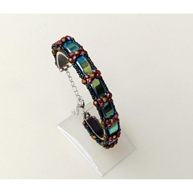 Tutorial for Sturdy Reversible Beaded Bracelet, DIY Bracelet Pattern with Carrier Beads, "Bonnie" PDF Beading Tutorial