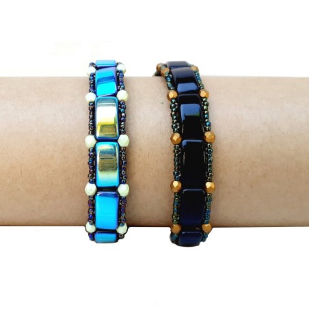 Tutorial for Sturdy Reversible Beaded Bracelet, DIY Bracelet Pattern with Carrier Beads, "Bonnie" PDF Beading Tutorial