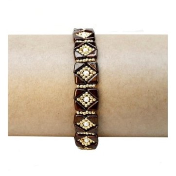 Beading Pattern for Narrow Ethnic Beaded Bracelet, Jewelry Design Idea, "Ethno" PDF Bead Weaving Tutorial 2