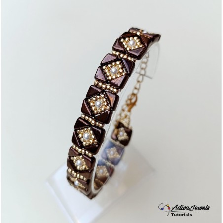 Beading Pattern for Narrow Ethnic Beaded Bracelet, Jewelry Design Idea, "Ethno" PDF Bead Weaving Tutorial