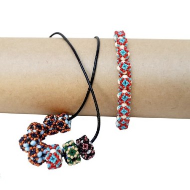 DIY Beaded Bead and Bracelet Pattern, Bead Weaving Project, "Denise" PDF Beading Tutorial