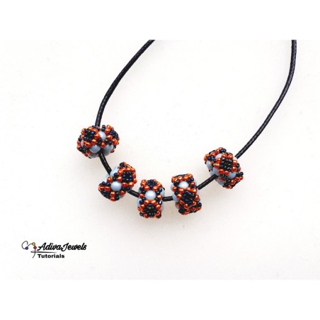 DIY Beaded Bead and Bracelet Pattern, Bead Weaving Project, "Denise" PDF Beading Tutorial