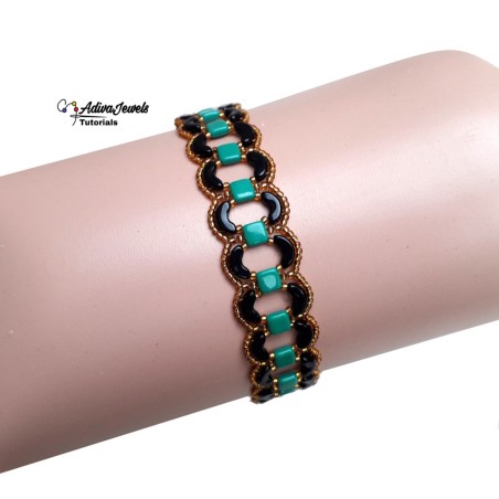 Beaded Bracelet Tutorial, Jewelry Making Step by Step, Beadwork Instructions, "Mina" Beading Pattern