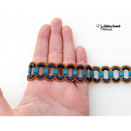 Beaded Bracelet Tutorial, Jewelry Making Step by Step, Beadwork Instructions, "Mina" Beading Pattern