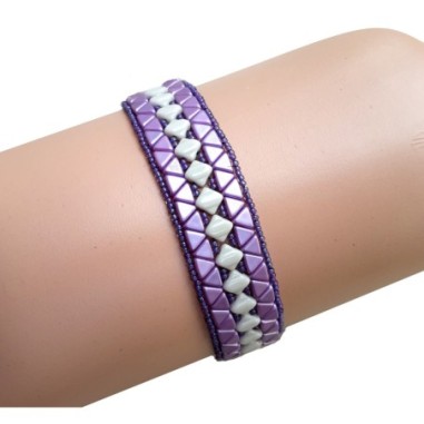 DIY Beaded Cuff Bracelet, Beadwork Pattern, "Tia" PDF Beading Tutorial