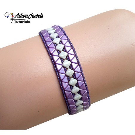 DIY Beaded Cuff Bracelet, Beadwork Pattern, "Tia" PDF Beading Tutorial