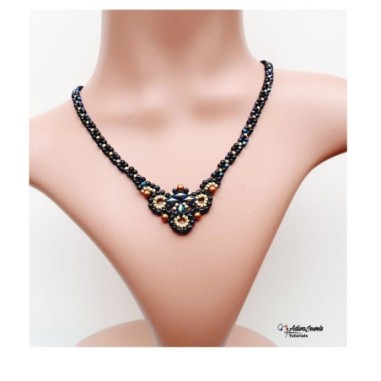 DIY Necklace Pattern, Centerpiece Necklace Tutorial, Bead Weaving PDF, Beadwork Design Idea, "Misty" Jewelry Tutorial