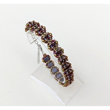 Tutorial for Beaded Bracelet with Crystals, Elegant Jewelry DIY, "Samy" PDF Beadwork Pattern
