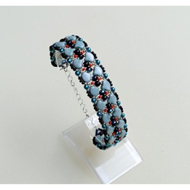 DIY Beaded Wrist Band Tutorial, Bracelet Design, "Letty"  PDF Bead Weaving Pattern