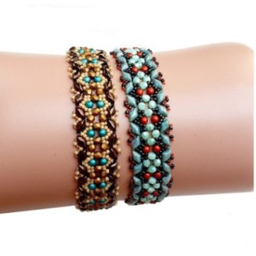 Tutorial for DIY Bracelet, Wide Beaded Wrist Band Design, "Kendra" PDF Bead Weaving Pattern