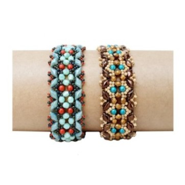 Tutorial for DIY Bracelet, Wide Beaded Wrist Band Design, "Kendra" PDF Bead Weaving Pattern 2
