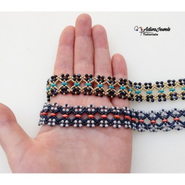 Beaded Jewelry Pattern for DIY Bracelet, Bead Weaving Project, "Kayla" PDF Beadwork Tutorial