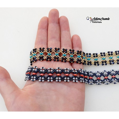 Beaded Jewelry Pattern for DIY Bracelet, Bead Weaving Project, "Kayla" PDF Beadwork Tutorial