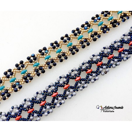 Beaded Jewelry Pattern for DIY Bracelet, Bead Weaving Project, "Kayla" PDF Beadwork Tutorial