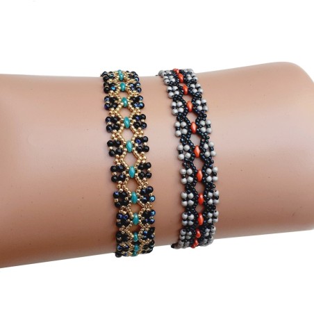 Beaded Jewelry Pattern for DIY Bracelet, Bead Weaving Project, "Kayla" PDF Beadwork Tutorial