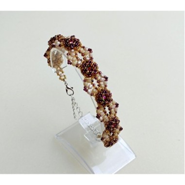 Tutorial for DIY Beaded Bezeled Crystals, Elegant Bracelet Design, "Hugs" PDF Beading Pattern