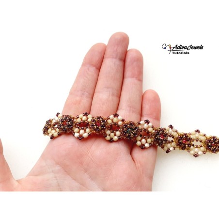 Tutorial for DIY Beaded Bezeled Crystals, Elegant Bracelet Design, "Hugs" PDF Beading Pattern