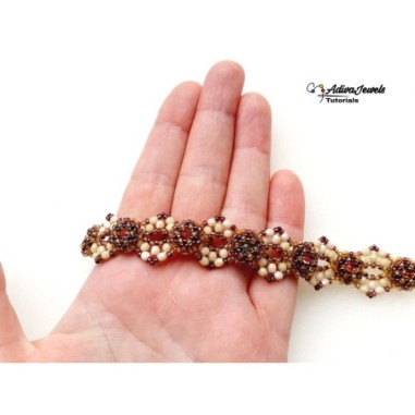 Tutorial for DIY Beaded Bezeled Crystals, Elegant Bracelet Design, "Hugs" PDF Beading Pattern
