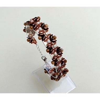 Bracelet Tutorial with Gemduo Beads, Bead Weaving Pattern, "Joy" PDF Beading Project