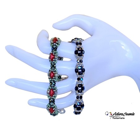 Beaded Bracelet Design with Two Variations, Jewelry Making Pattern, "Adele" PDF Bracelet Tutorial