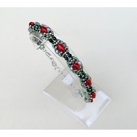 Beaded Bracelet Design with Two Variations, Jewelry Making Pattern, "Adele" PDF Bracelet Tutorial