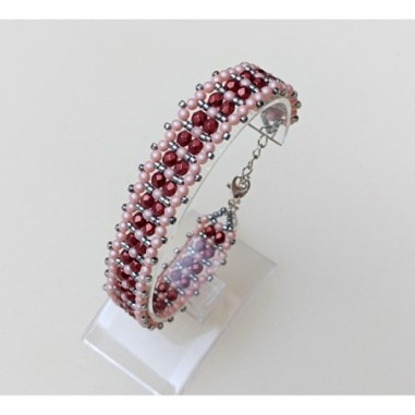 Beadwork Tutorial for Beaded Wrist Band, DIY Beads Jewelry, "Alice" PDF Bracelet Tutorial