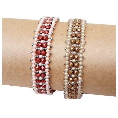Beadwork Tutorial for Beaded Wrist Band, DIY Beads Jewelry, "Alice" PDF Bracelet Tutorial