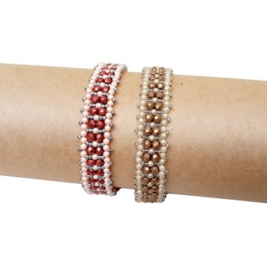 Beadwork Tutorial for Beaded Wrist Band, DIY Beads Jewelry, "Alice" PDF Bracelet Tutorial