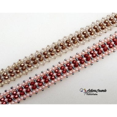 Beadwork Tutorial for Beaded Wrist Band, DIY Beads Jewelry, "Alice" PDF Bracelet Tutorial