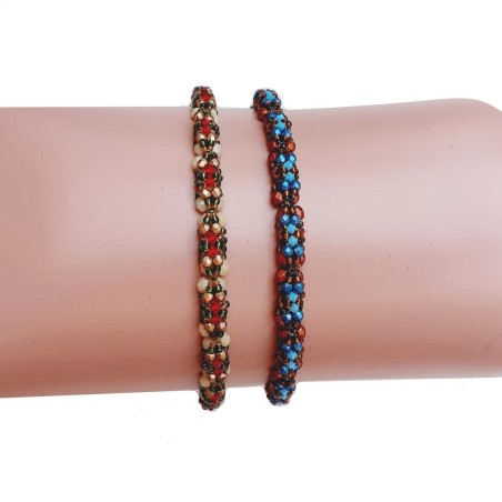 Beading Tutorial for Crystals and Seed Beads Bracelet, DIY Beaded Jewelry, "Arina" PDF Beadwork Pattern