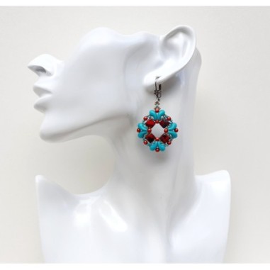 DIY Beaded Jewelry Tutorial for Bracelet and Earrings, "Angie" PDF Bead Weaving Pattern