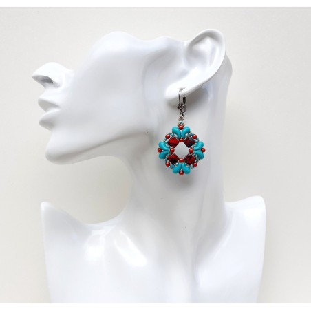 DIY Beaded Jewelry Tutorial for Bracelet and Earrings, "Angie" PDF Bead Weaving Pattern