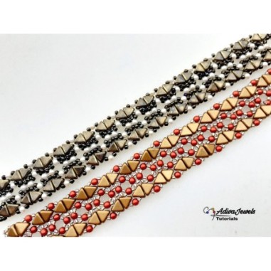 Step-by-step Beading Pattern for Beads Bracelet, Beadwork Project, "Odette" PDF Jewelry Pattern